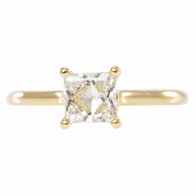 Unique Emblem Fashion Accessory Lab Grown Princess Diamond - 14k Gold Four Prong Setting
