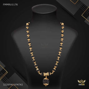 Bold Design Damru with Golden Cap Black Rudraksha mala - FMMRU1176