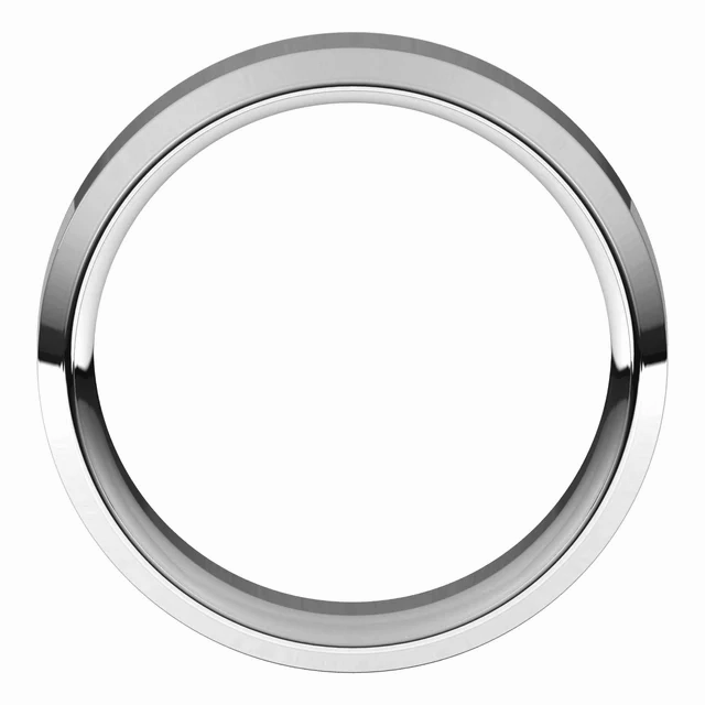 Minimal Look Son Gift 10K White 7 mm Beveled-Edge Comfort-Fit Band Size 6.5