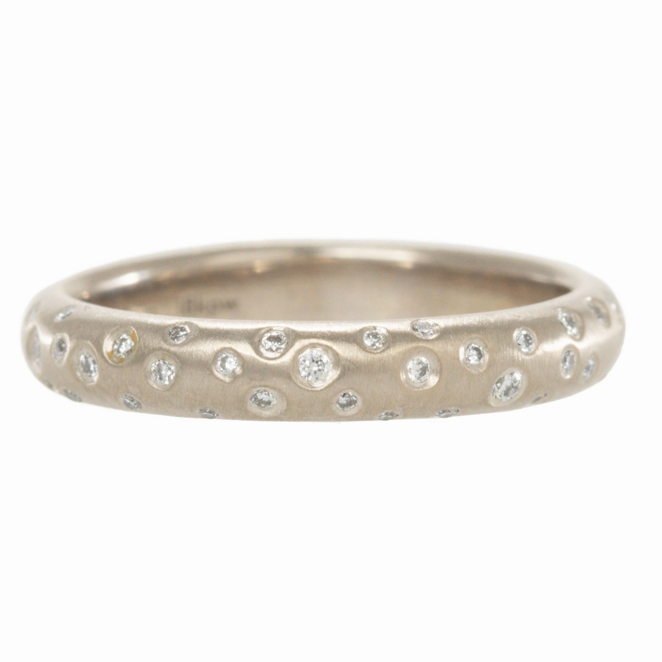 Fashion Edit Accent Piece Half Round Band With Scattered Diamonds - 18k/20k Gold, Oxidized Silver   VS Diamonds