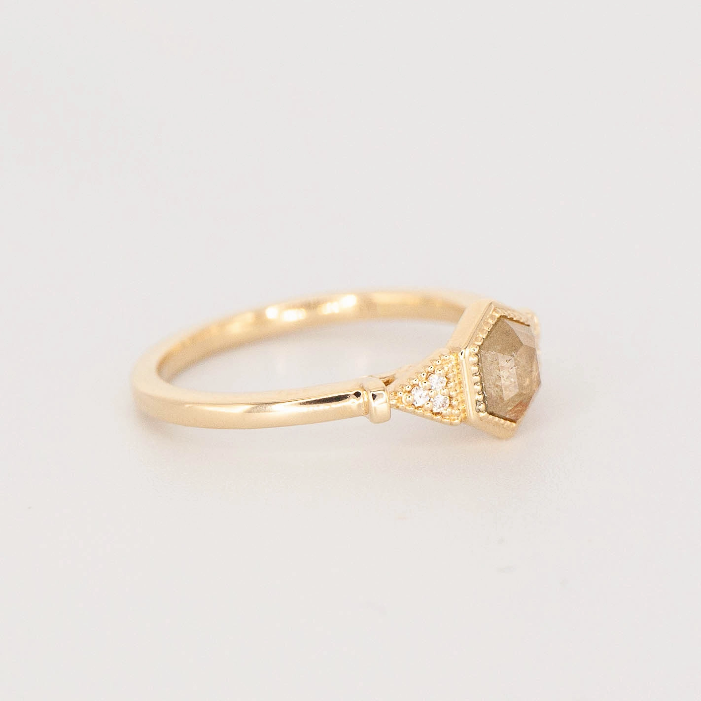 Luxury Style Hazel Ring - Mined Yellow Diamond