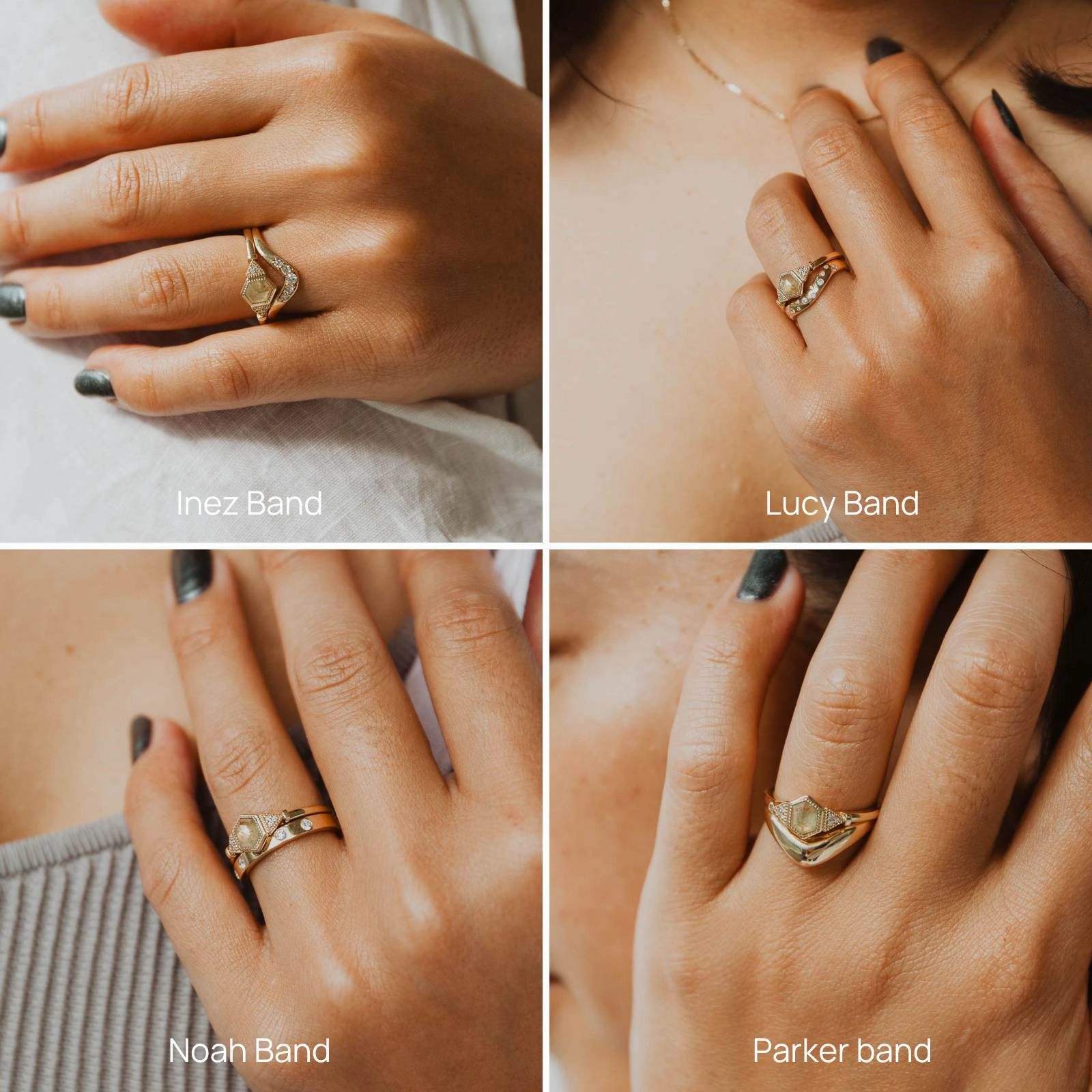 Monogrammed Piece Hazel Ring - Mined Yellow Diamond