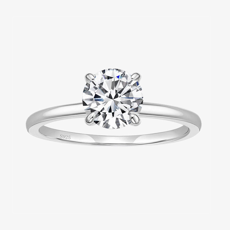 2CT Classic Round Cubic Zirconia Engagement Ring Elegant Look