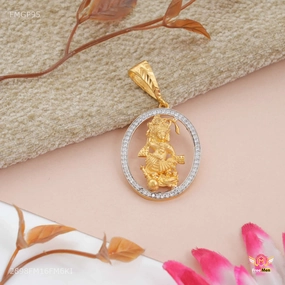 Silver Edge Timeless Piece Balaji Round AD Pendent for Men - FMGP95