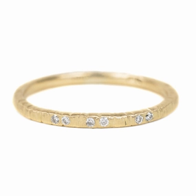 Holiday Style Winter Fashion Aspen Wedding Stackers with Diamonds - 18ky Gold, 14kpw Gold   VS Diamonds