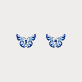 Office Embellishment Blue Butterfly Earrings