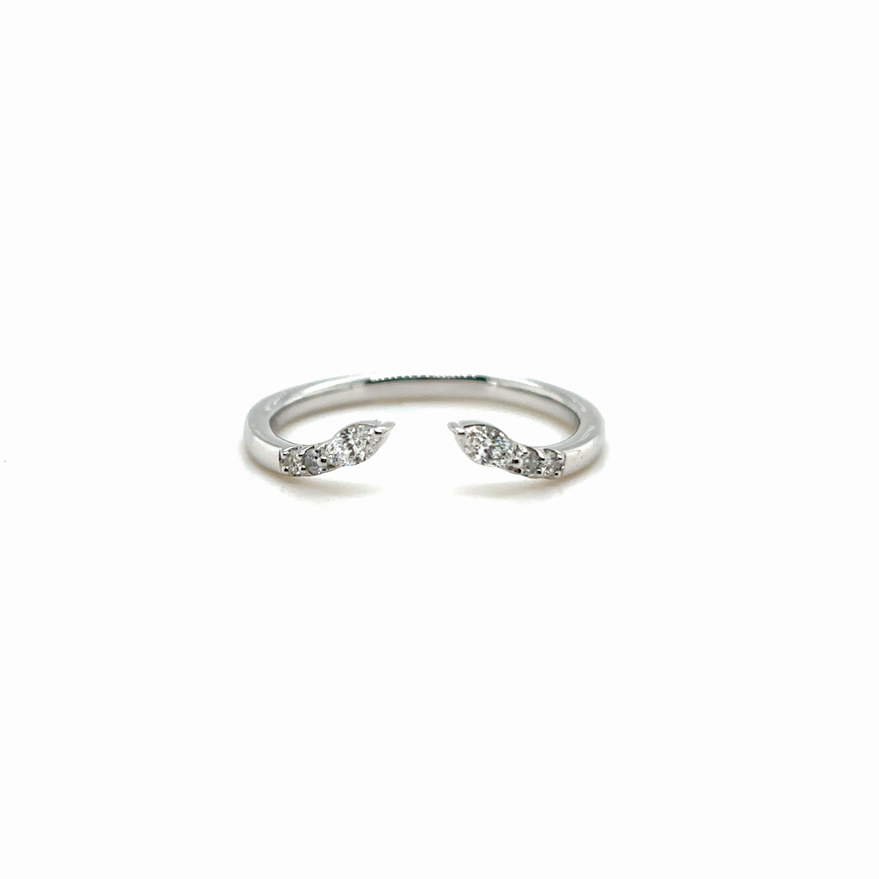 Modern Motion Everyday Design Guard Diamond Wedding Ring in 10K White Gold (0.16ctw)
