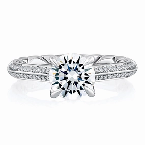 A. Jaffe Modern Royal Engagement Ring Setting in White Gold Luxurious Appearance
