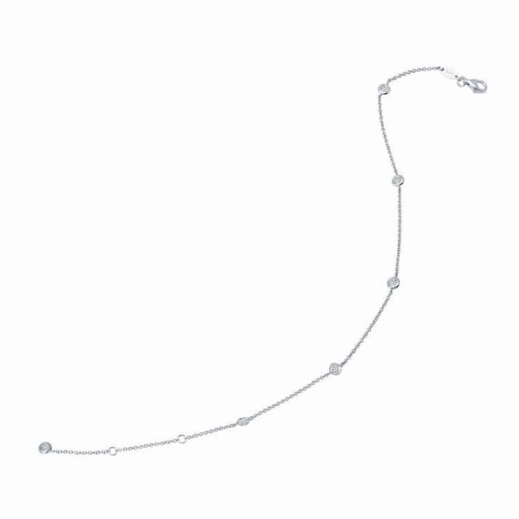 Distinctive Style Pieces Glam Night Bezel-Set Station Anklet