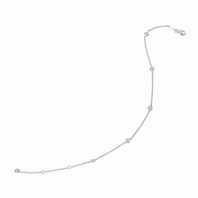 Distinctive Style Pieces Glam Night Bezel-Set Station Anklet