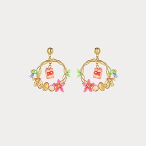 Bohemian Trinket Simple Vibe Tropical Flower Dangle Earrings