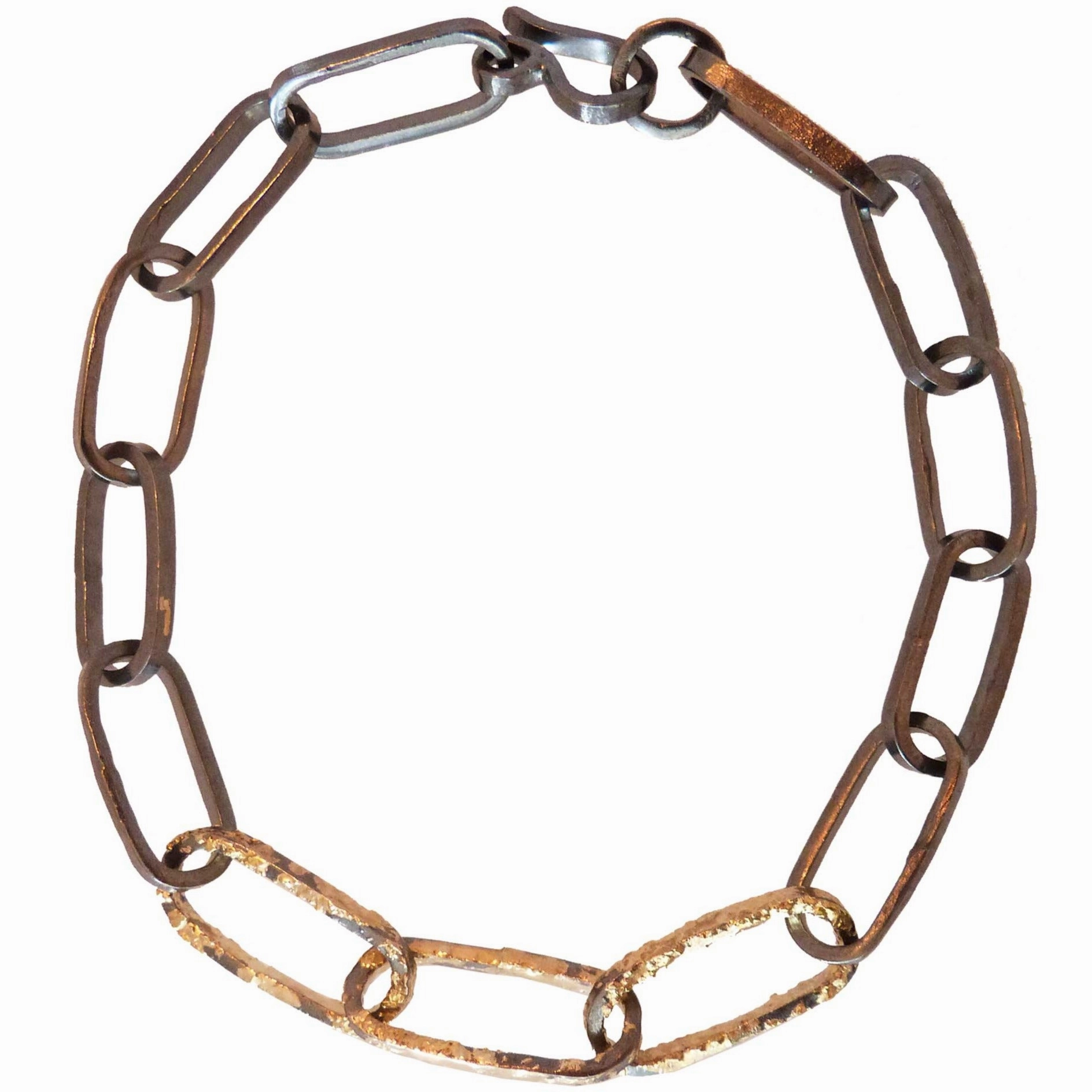 Black   Gold Chain Bracelet - 22k/18k gold, Oxidized Silver Soft Glam