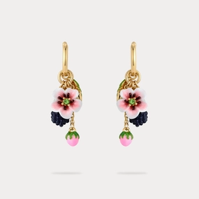 Blackberry Flower Enamel Earrings Cute Trinket Glittering Option