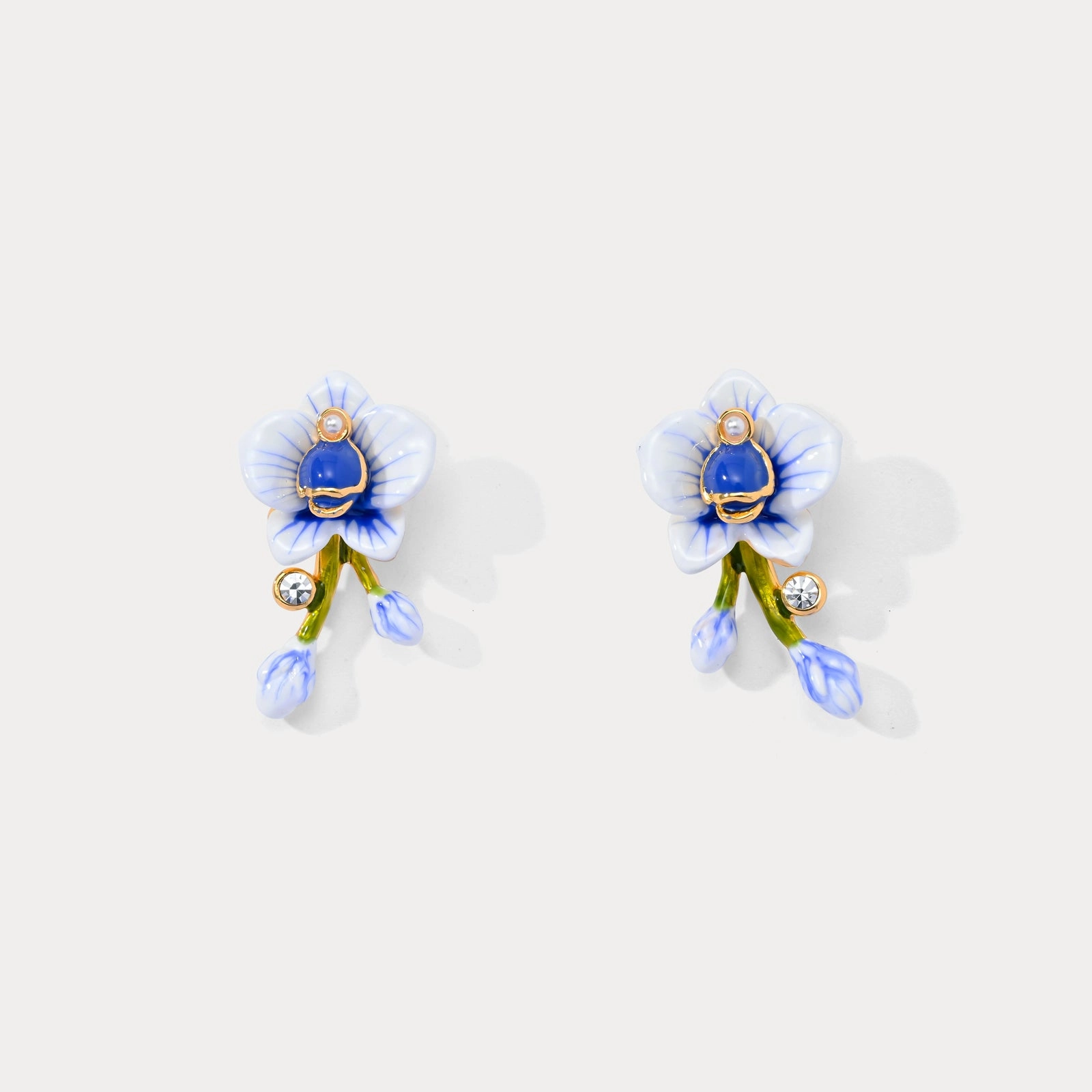 Blue Orchid Earrings Shiny Feature