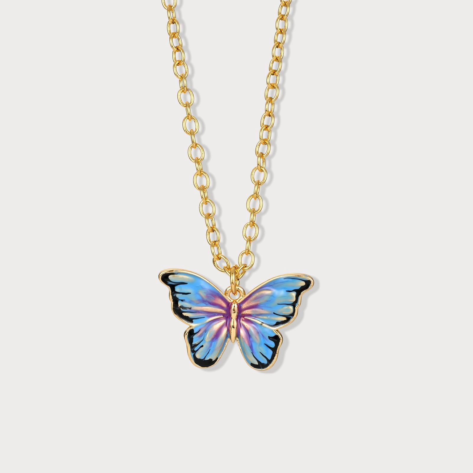 Urban Present great design Bluish Violet Butterfly Necklace