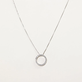 Luxe Shine Up Gloss Appeal Diamond Circle Pendant Necklace | 0.22ct | 24"