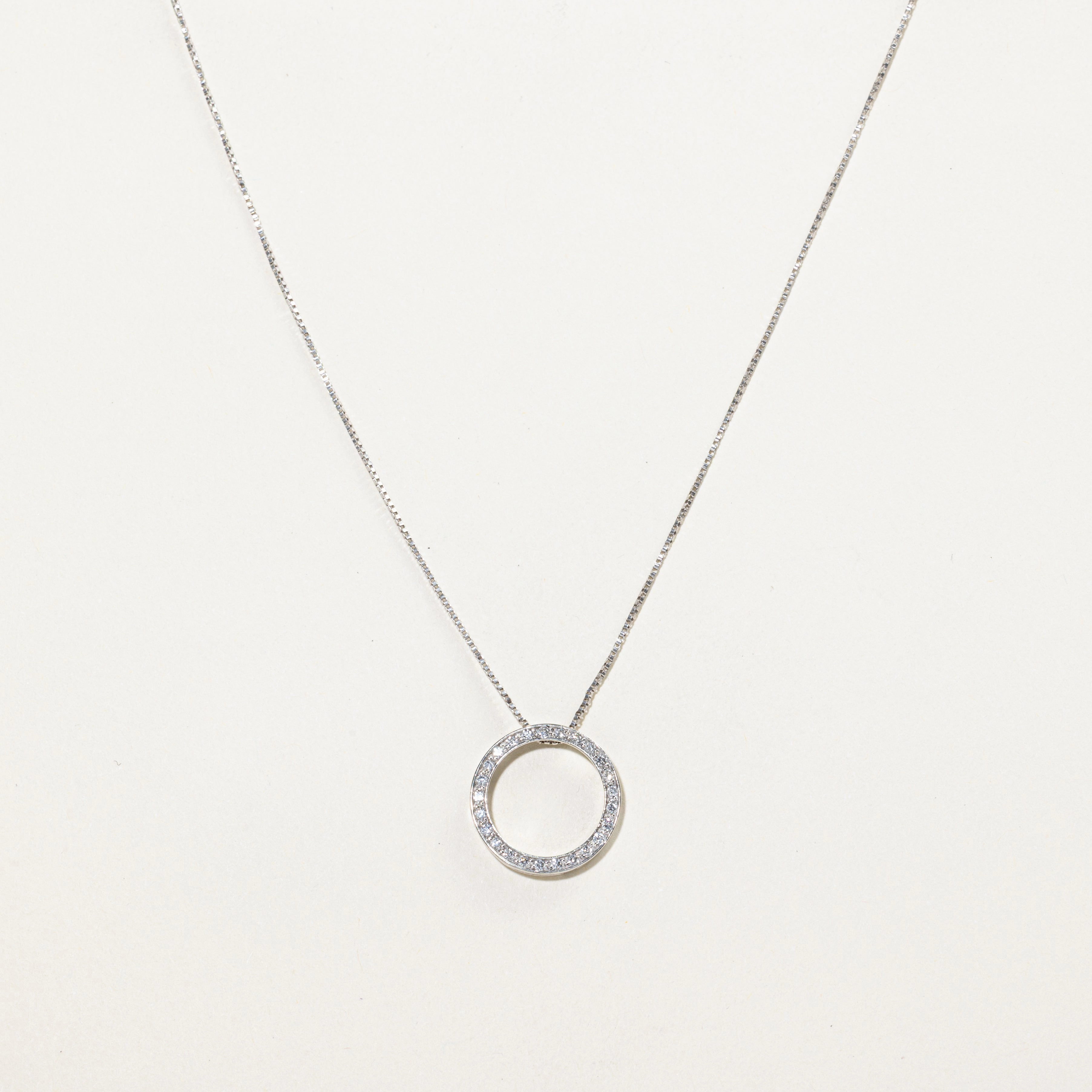 Luxe Shine Up Gloss Appeal Diamond Circle Pendant Necklace | 0.22ct | 24"