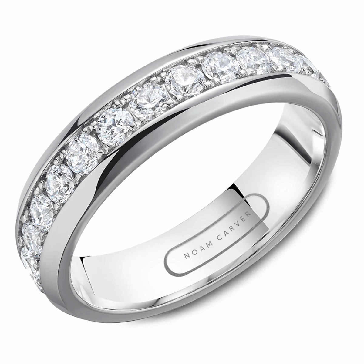 Bold Creation Noam Carver Anniversary/Eternity Diamond Wedding Ring in 14K White Gold (2.08ctw)