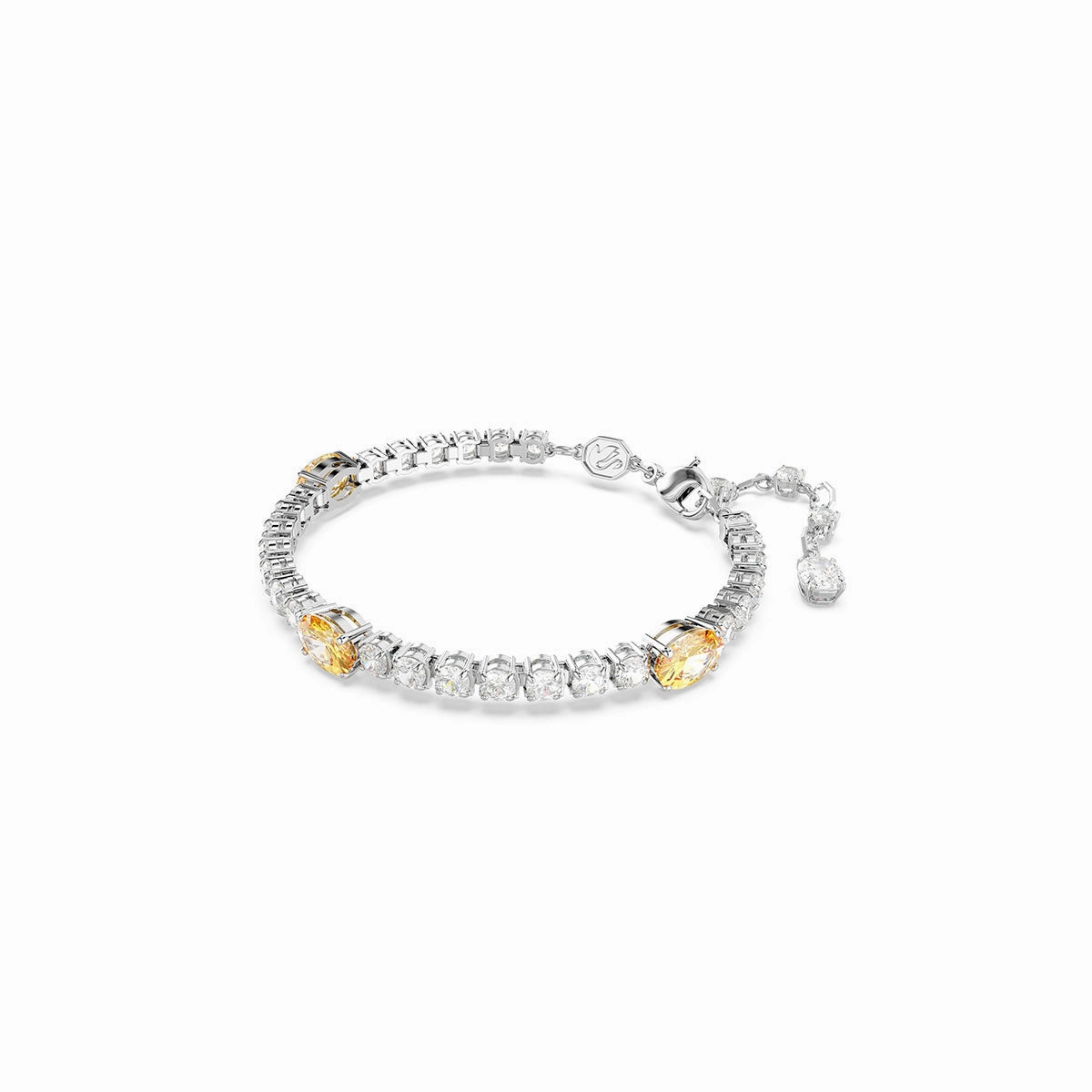 Swarovski Matrix Mixed Cuts Yellow Crystal Rhodium Plated Tennis Bracelet Precious Craft Classic Shine