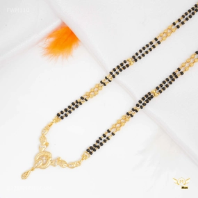 Traditional Black Bead Golden  Mangalsutra for women - FWM110 Chic Accessories