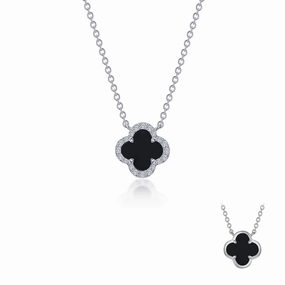 Gleaming Touch Lafonn Onyx Clover Necklace