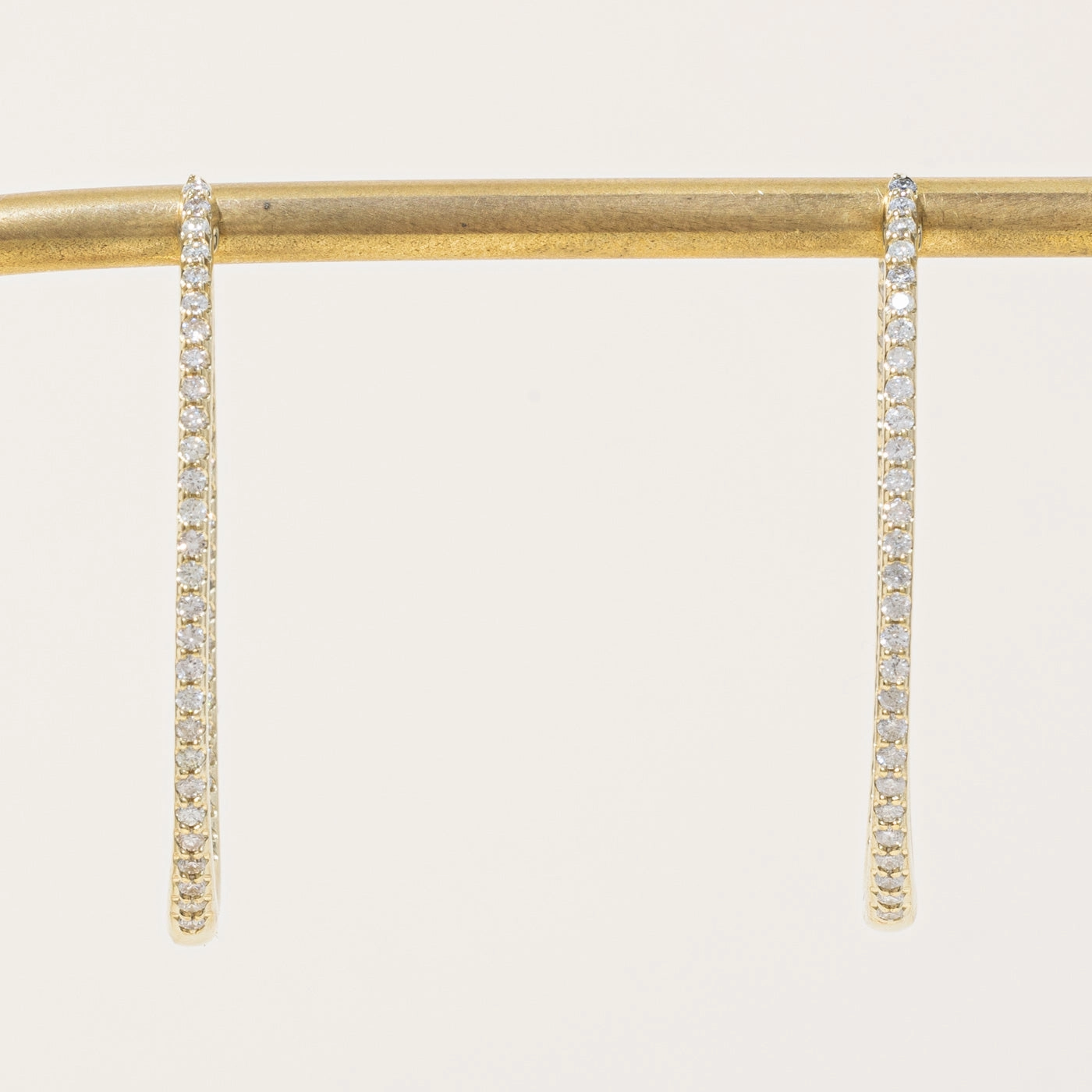 Smooth Texture '100 Ways' Diamond Oval Hoop Earrings | 1.00ctw |
