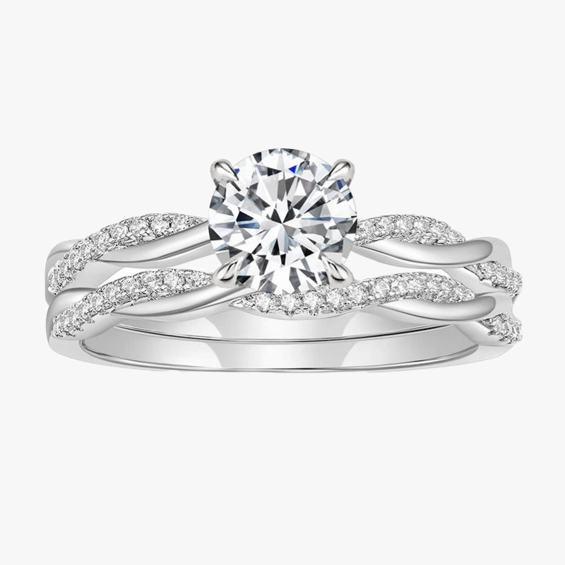 Artisanal Craft 1 CT Women's Round Wedding Ring Sets