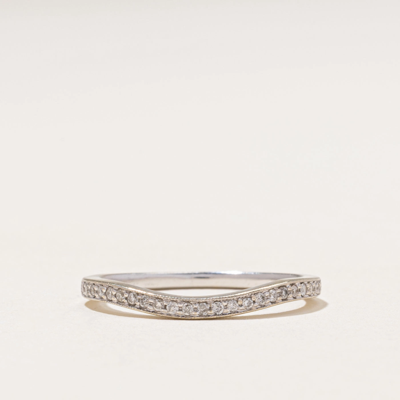 Shining Accent Custom Craft Semi-Eternity Diamond Contour Ring | 0.10ctw | SZ 7.25