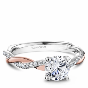 Noam Carver Twist Diamond Engagement Ring Setting in White and Rose Gold Amazing Decoration