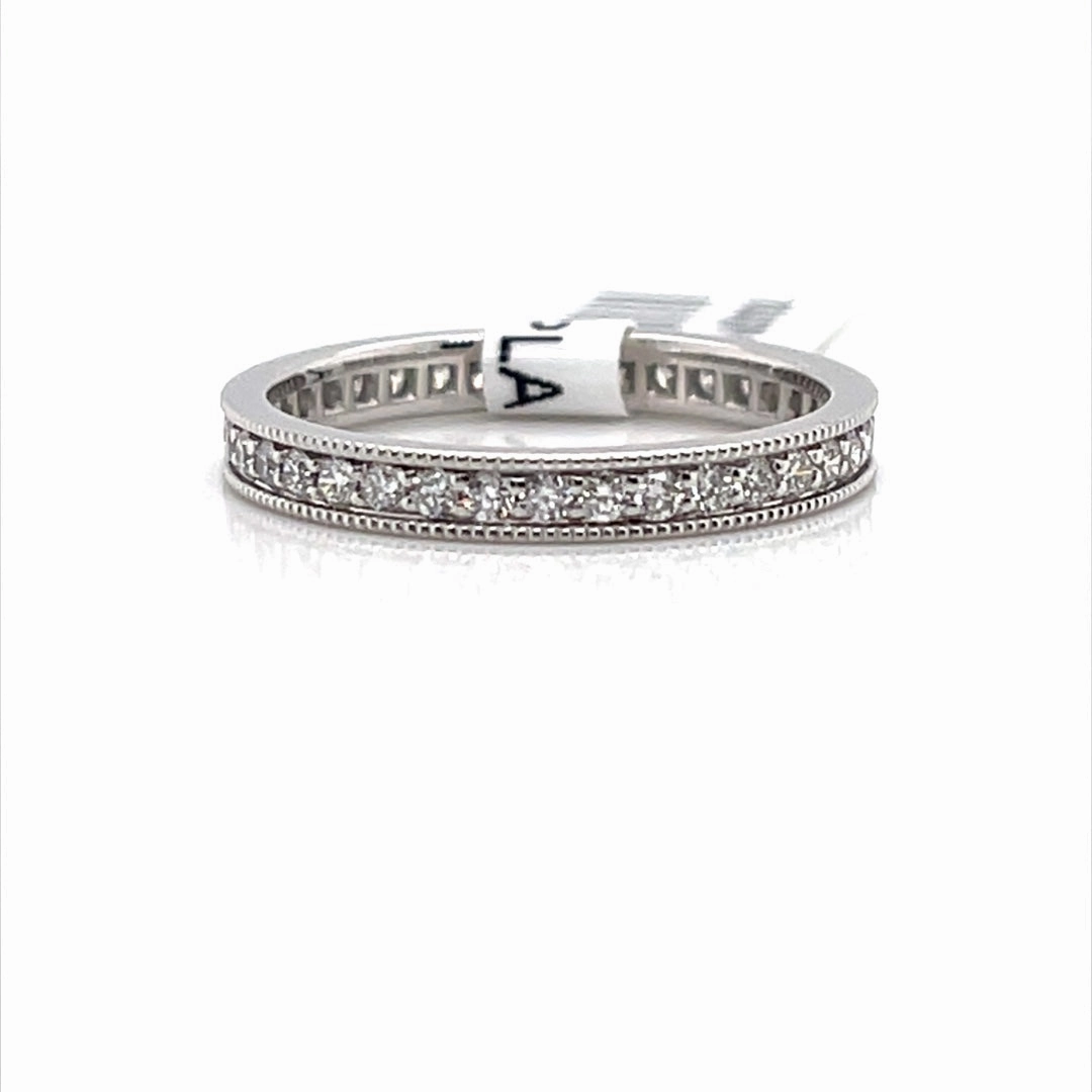 Bremer Jewelry Anniversary/Eternity Diamond Wedding Ring in Platinum (0.56ctw) Sweetheart Gift Art Deco