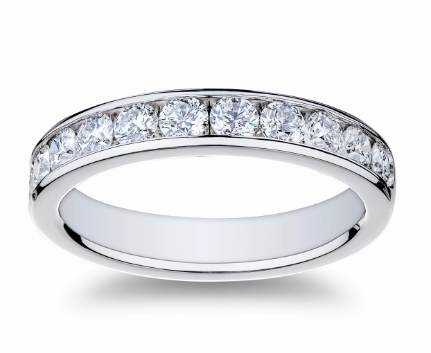 Bremer Jewelry Channel Set Diamond Wedding Ring in Platinum (1.22ctw) Superior Craft