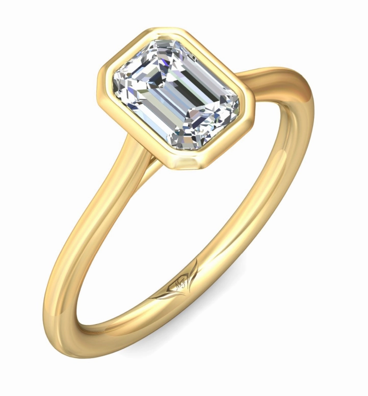 Bremer Jewelry Emerald Center Solitaire Diamond Engagement Ring Setting in 14K Yellow Gold Low Key Luxury Motion