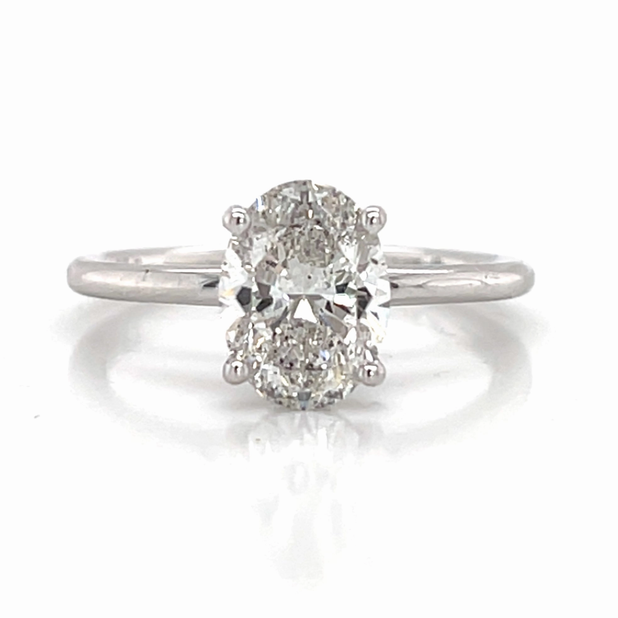 Meaningful Embellishment Bremer Jewelry Oval Halo Diamond Engagement Ring in 14K White Gold (1.66ctw)