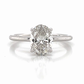 Meaningful Embellishment Bremer Jewelry Oval Halo Diamond Engagement Ring in 14K White Gold (1.66ctw)