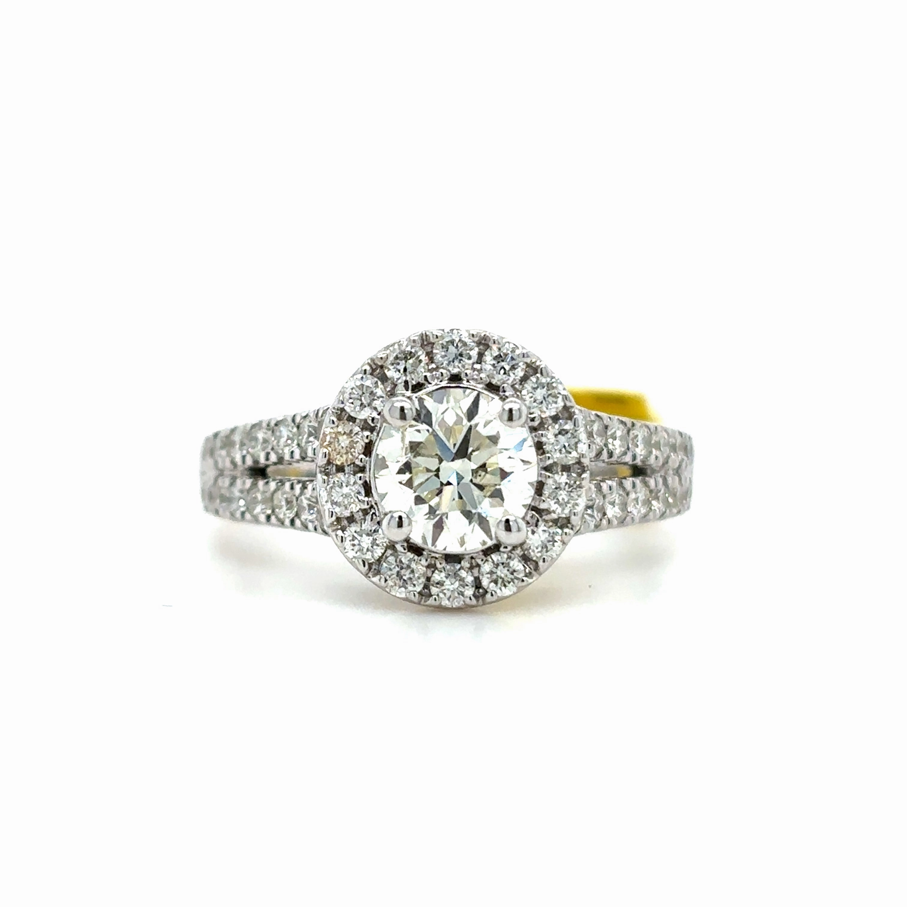 Low-Cost Piece Custom Token Bremer Jewelry Round Center Halo Diamond Engagement Ring in 14K White Gold (2.75ctw)