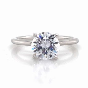 Bremer Jewelry Round Hidden Halo Diamond Engagement Ring Setting in 14K White Gold (.04ctw) Value Item man made