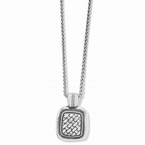 Brighton Ferrara Artisan Square Pendant Necklace Bright Finish Shine On