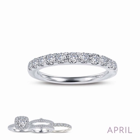 Stylish Design Cool Spark Lafonn Birthstone Stacker Ring - April