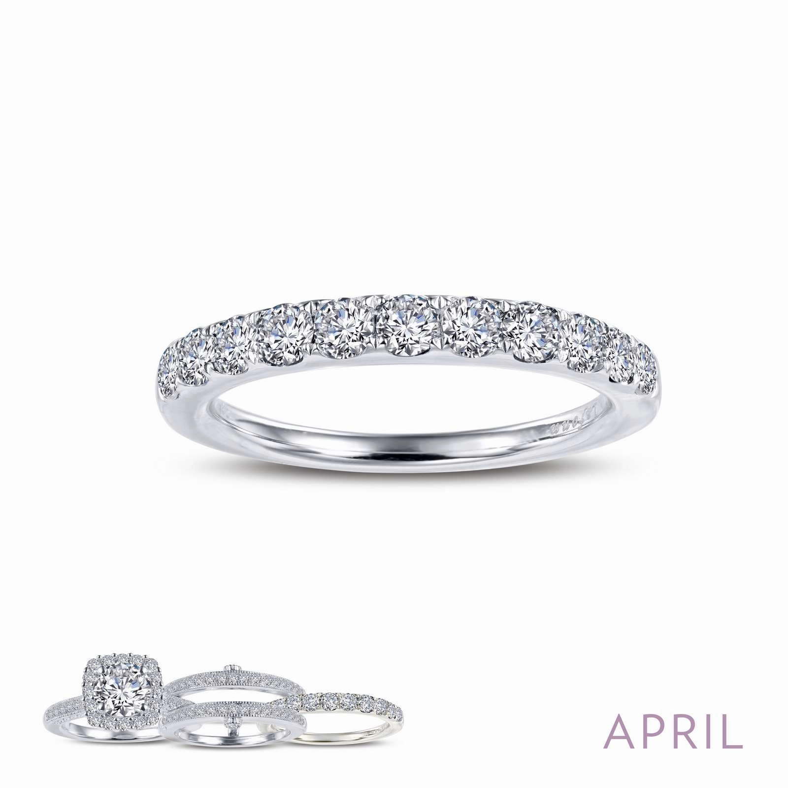 Stylish Design Cool Spark Lafonn Birthstone Stacker Ring - April