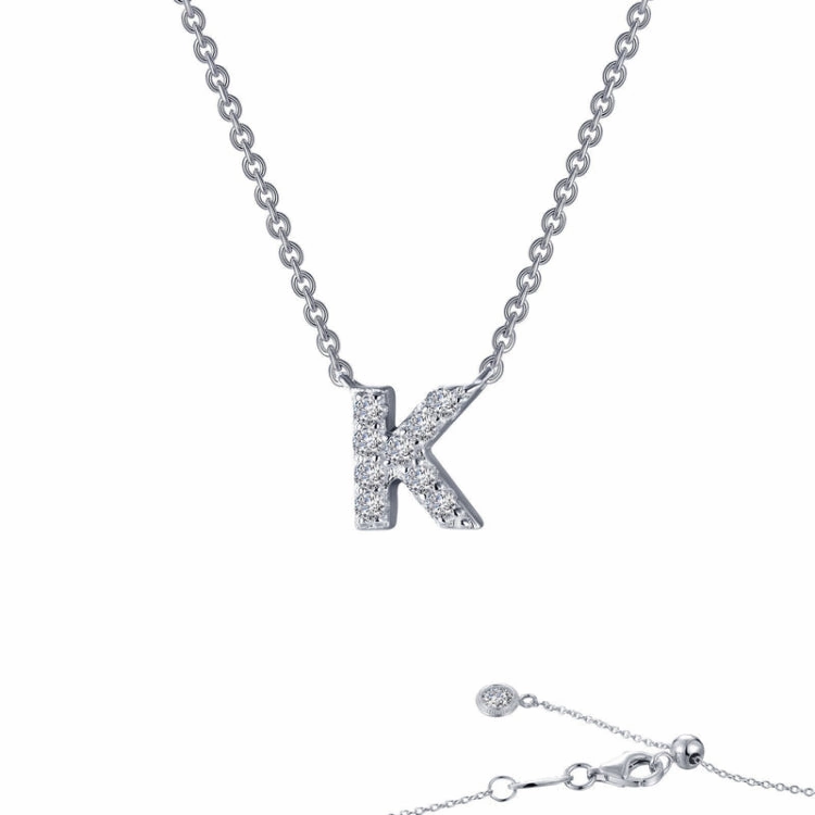 Letter K Pendant Necklace Radiant Gems