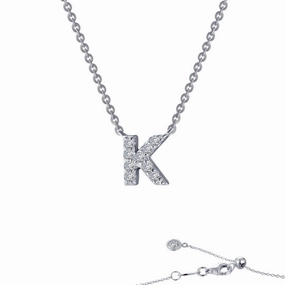 Letter K Pendant Necklace Radiant Gems