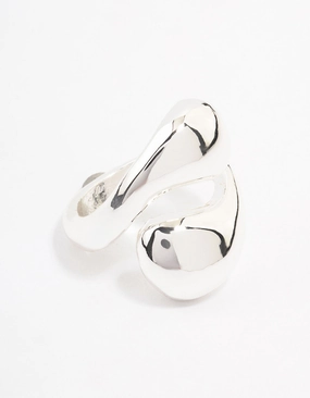 Silver Plated Stacked Swirl Ring Luxury Night Custom Jewelry Design