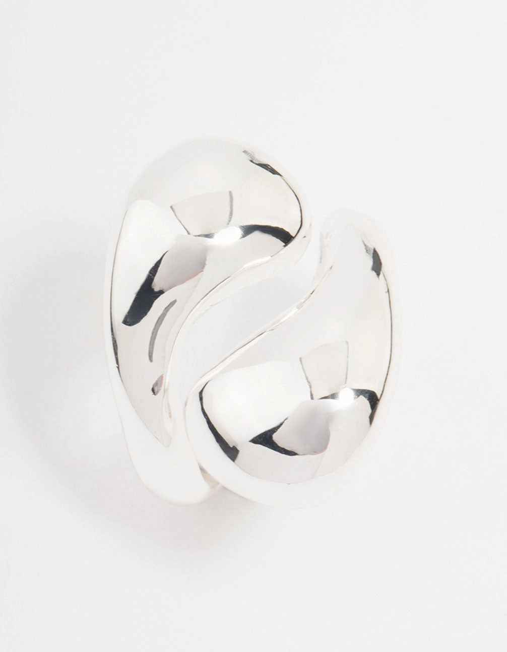 Silver Plated Stacked Swirl Ring Expressive Feature Gift Moment