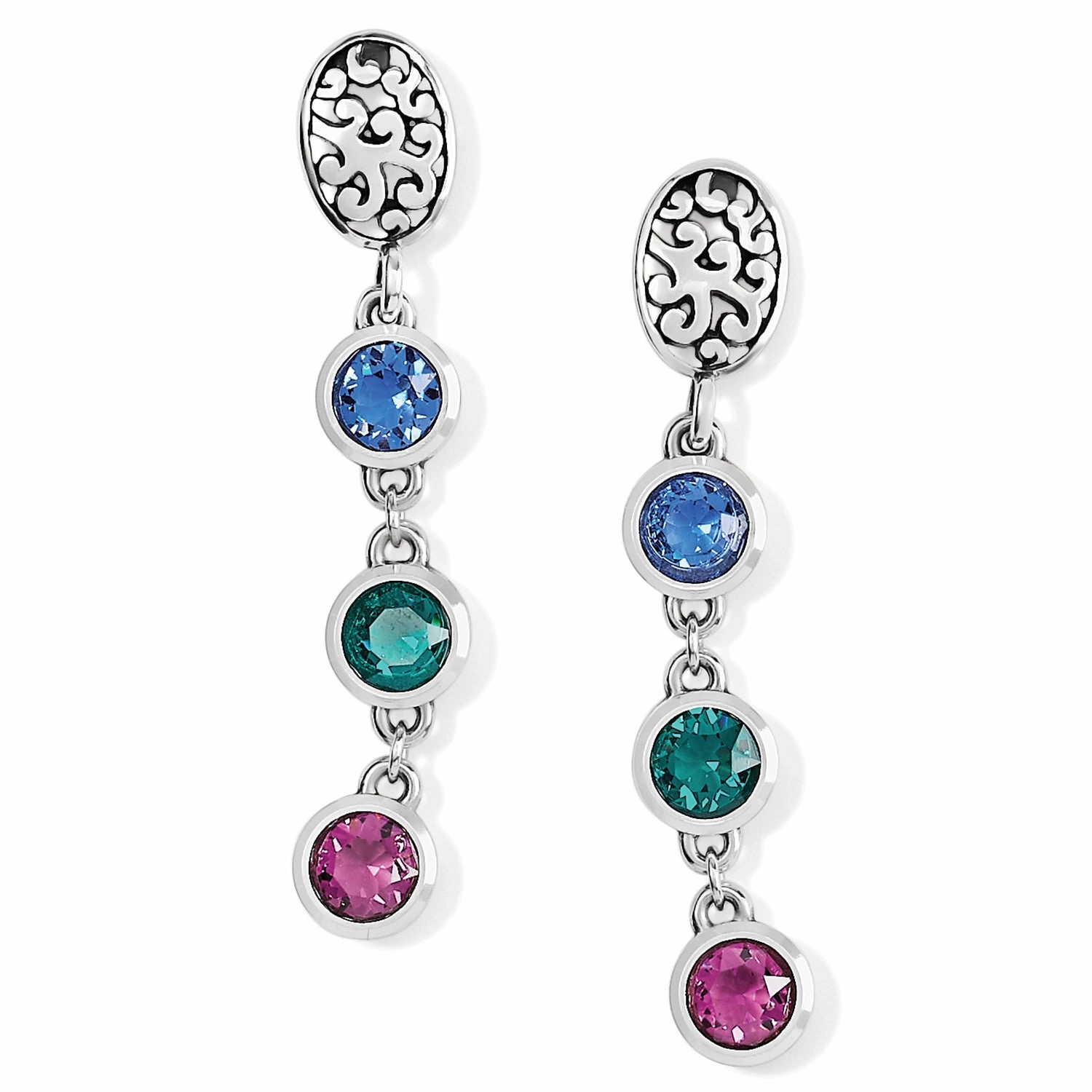 Brighton Elora Gems Dots Post Drop Earrings Dazzling Jewelry