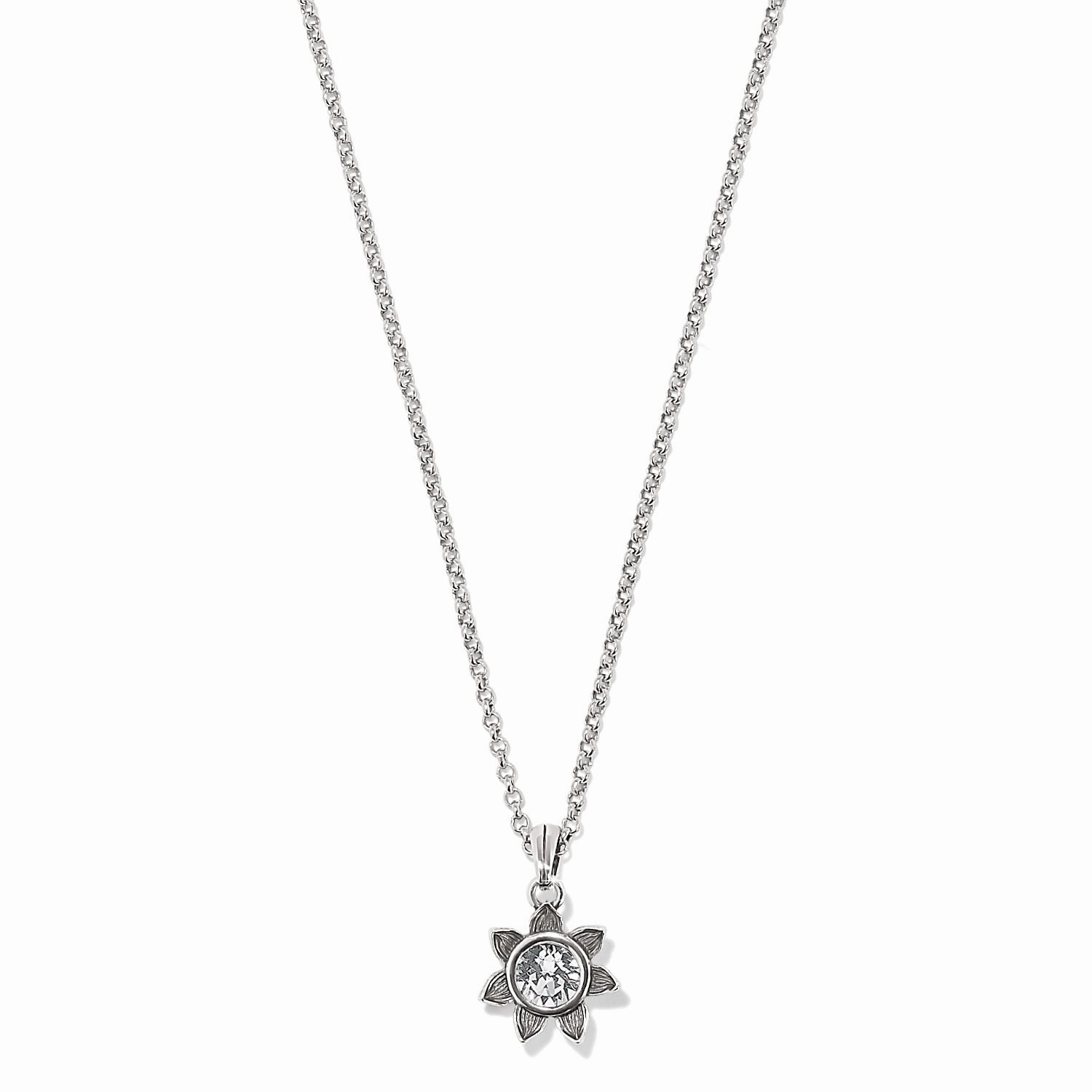 Brighton Everbloom Sunflower Birthstone Necklace, April Sophisticated Spark Seasonal Shine