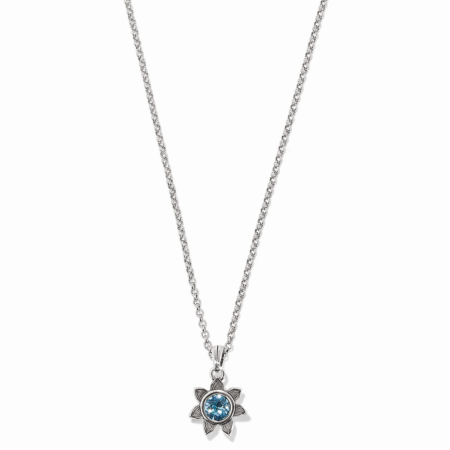 Timeless Gifts Timeless Fashion Brighton Everbloom Sunflower Birthstone Necklace, March