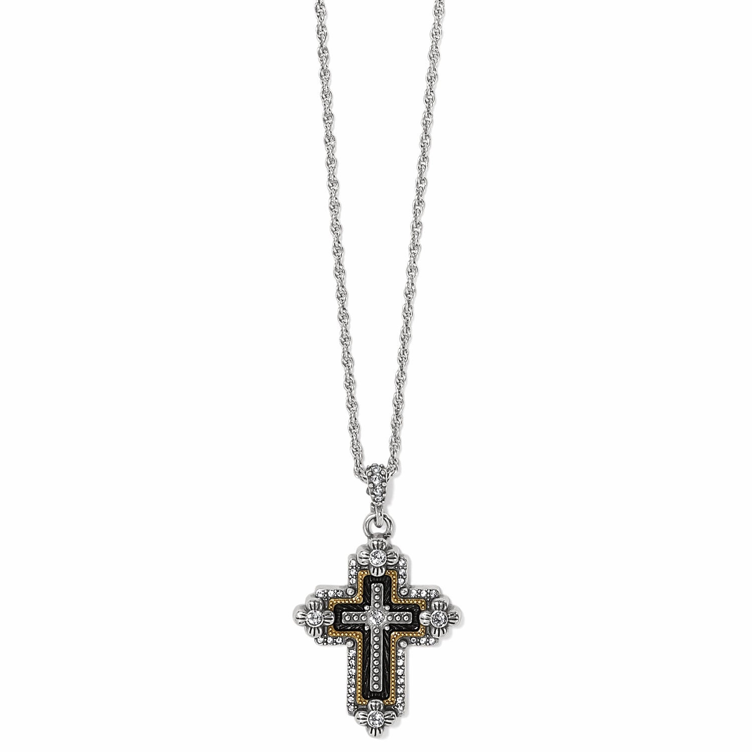 Brighton Glory Cross Necklace Shiny Jewelry Stylish Contour