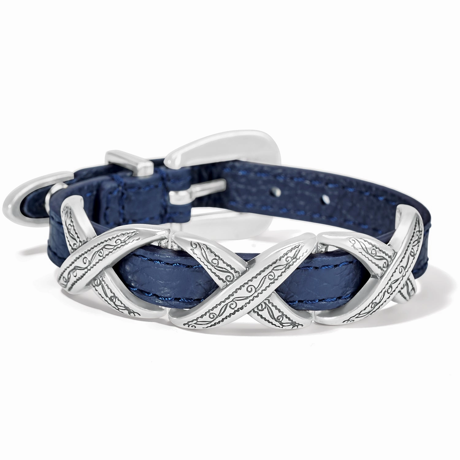 Petite Style Brighton Kriss Kross Etched Bandit Bracelet, French Blue