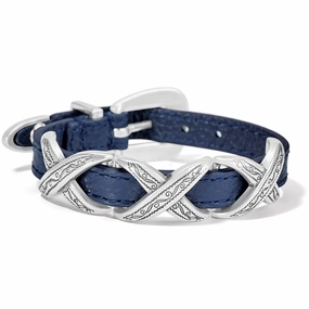 Petite Style Brighton Kriss Kross Etched Bandit Bracelet, French Blue