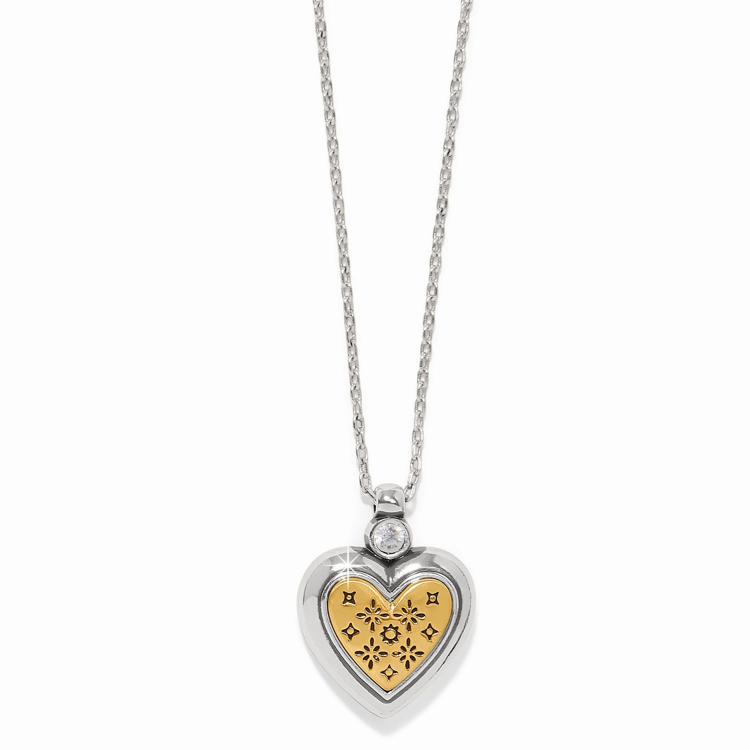 Brighton Mosaic Heart Two Tone Petite Necklace Radiant Style Light Feature